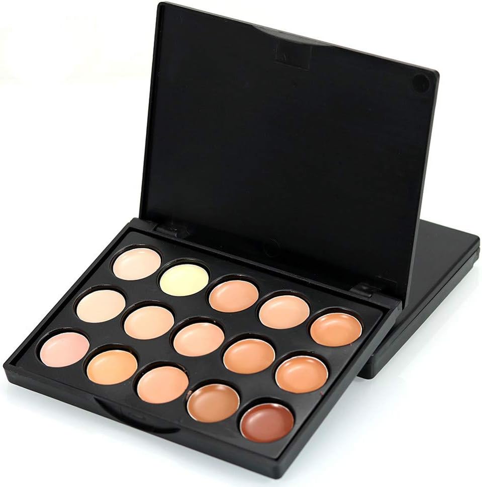 YUNIAO Mini 15 Colors Face Concealer, Camouflage Cream Contour Palette,Concealing Foundation Concealer,Easy to push,close to the skin,Suitable for all skin types,Cover the face defect (B)