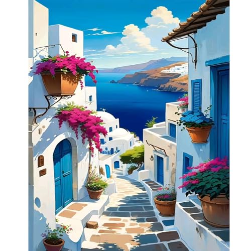 Landscape Paint by Numbers Kit for Adults,Scenery Paint by Number on Canvas,Paint by Number Perfect for Gift Home Wall Decor(16x20inch)