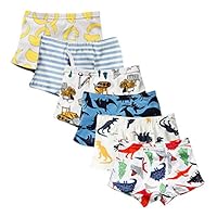 Evelin LEE 6-Pack Baby Boys Underwear Cotton Boyshort Panties Cartoon Soft Boxer Briefs