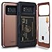 TORU CX PRO Compatible with Samsung Galaxy S8 Wallet Case - Protective Dual Layer with Hidden Card Holder, ID Slot Hard Cover & Mirror - Rose Gold