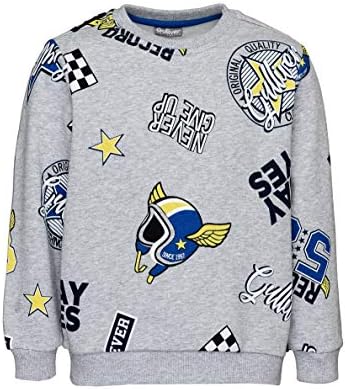 GULLIVER Boy Long Sleeve Sweatshirt Bomber | Colour Grey, Print | Regular Fit, Elastic Waist, Round Neck | Casual Sport | Cotton Soft Warm | for 3-7 Years
