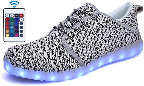 ditont LED Light Up Shoes Remote Control 16 Colors Flashing Sneakers for Kids Boys Girls(DT36White36)