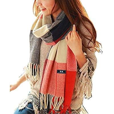 Women Tartan Scarf - Winter Plaid Scarves Warm Tassel Wrap For Thanksgiving Day Women Tartan Scarf - Winter Plaid Scarves Warm Tassel Wrap For Thanksgiving Day