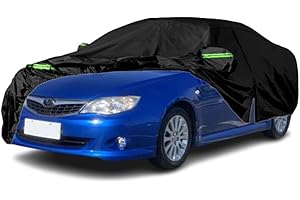 LTDNB Waterproof Car Covers Compatible with 2007-2023 Subaru Impreza Sedan, All Weather Custom-fit Car Cover with Zipper Door for Rain Snowproof UV Windproof Protection