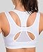 SYROKAN Women's High Impact Support Wirefree Workout Racerback Sports Bra Top White S