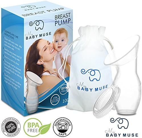 Manual Breast Pump - Portable with Free Carry Bag + Milk Saver Lid - 100% Natural Silicone - Perfect for Busy Breastfeeding Moms on The Go