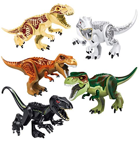 Auch 5Pcs Big Size 10Inch Dinosaur Building Toy Figures Bricks Dinosaur Building Blocks Miniature Action Figures