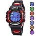 Kid Watch For Child Boy Girl LED Multi Function Sport Outdoor Digital Dress Waterproof Alarm Red
