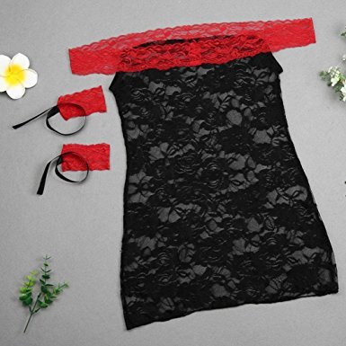 latanaumida-Scollo-a-Barca-Perizoma-e-Manette-Hard-Merletto-Rosso-Devil-Sexy-Body-Modello-Collezione-Feeling-Good-Lingerie-Sexy-Camicia-da-Notte-Baby-Doll
