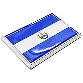 Perdecor Salvador Flag Sticker Emblem Decal Salvadoran Car Chrome Flags, 2 Pack, 3 x 2 inches
