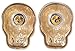 Artisan Owl - Black and Goldtone Sugar Skull Stud Earrings