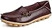 LabatoStyle Women’s Genuine Leather Flats Casual Moccasin Driving loafers Shoes (Brown, 8 B(M) US)