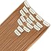 LELINTA 7Pcs 16 Clips 23 Inch Wavy Curly Full Head Clip in on Double Weft Hair Extensions Light Brown Straight