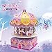 3D Puzzles for Kids, 29 PCs DIY 8-Horse Carousel Music Box Kids Puzzles, Stem Jigsaw Puzzles, Birthday Gift for Girls, Kids Prizes