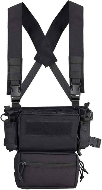 Amazon Com Detech Tactical Vest Army Chest Rig Carrier Armor X Harness Rifle Pistol Magazine Pouch Crx Hunting Equipment Accessories Clothing