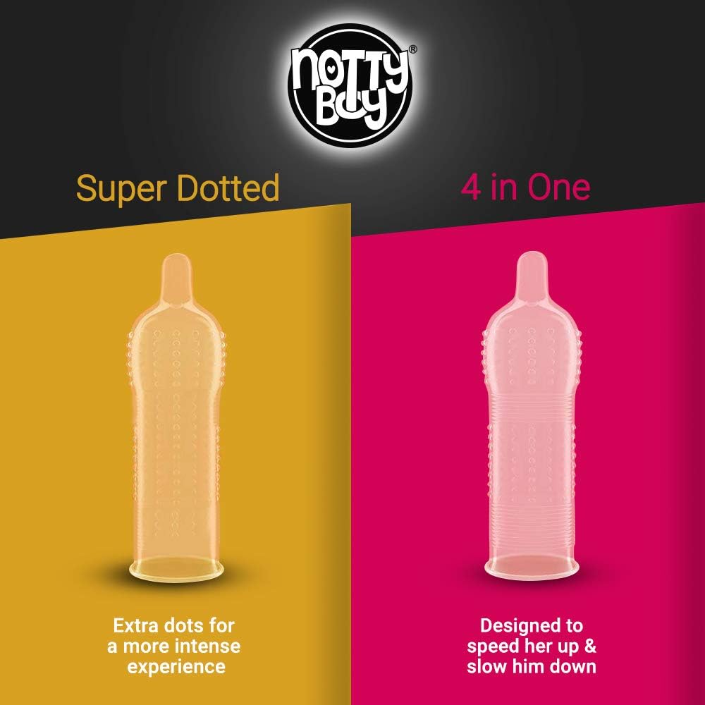 NottyBoy 50 Condoms in a Pack with 5 Different Varieties of Condom, Clear, 50 Count (Pack of 1) - Image 3
