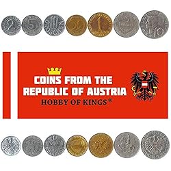 Set of 7 Coins from Austria. 2, 5, 10, 50
