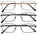 Success Eyewear Reading Glasses Set of 3 Metal Full Rim Glasses for reading for Men and Women - Set of Shiny Gold, Black, Brown 3