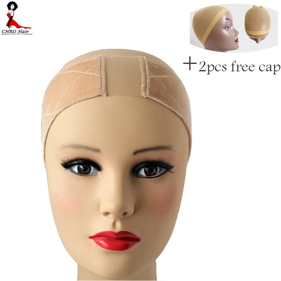 CNRO Lace Wig Grip Velvet Comfort Wig Band for Lace Wigs and Frontals, Adjustable Wig Comfort Band with Adjustable Hook and Loop Fastener Non Slip Breathable Thin Head Hair Band to Keep Wig (Nude)