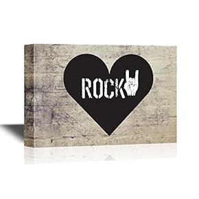 Canvas Wall Art - Rock with Classic Rock Gesture - Gallery Wrap Modern Home Art | Ready to Hang - 12x18 inches