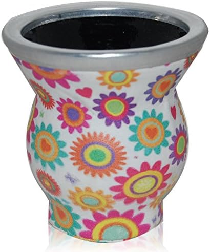 Glass Yerba Mate Gourd (Daisies)