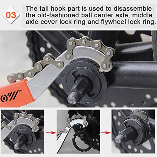 XCH Robots Chain Whip Bike Tool, Cassette Removal Tool with Chain Whip