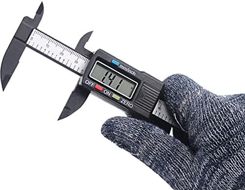 Electronic Digital Vernier Caliper Inch/Metric Conversion 0-6 Inch/150 mm Carbon Fiber Gauge Micrometer Extra Large LCD Screen Auto Off Featured Measuring Tool - Black