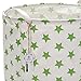 Sea Team 19.7 Inches Large Sized Waterproof Coating Ramie Cotton Fabric Folding Laundry Hamper Bucket Cylindric Burlap Canvas Storage Basket with Stylish Stars Design (19.7