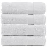 Luxury Hotel & Spa Towel Turkish Cotton & Bamboo Rayon (White, Bath Towel  - Set of 4)