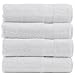 Luxury Hotel & Spa Towel Turkish Cotton & Bamboo Rayon (White, Bath Towel  - Set of 4)