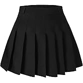 Joe Wenko Girls Women's Pleated Skirt, High Waist School Uniform A-Line Short Skirt