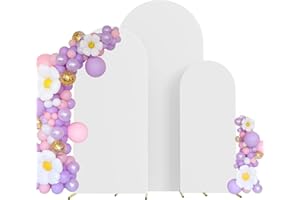 Maiangel Set of 3 Wedding Arch Cover (4ft,5ft,6ft White)