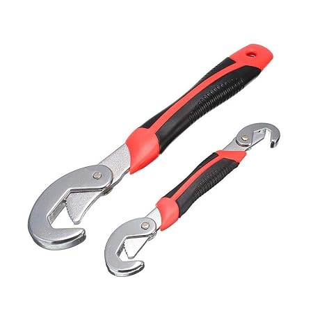 Snap n Grip Bmesng1 Auto Adjustable Universal Wrench (Black and Red, Pack of 2)