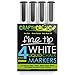 Crafty Croc Fine Tip Chalk Markers - (Precise 3mm Tip, 4 White) - Erasable Dustless Liquid Chalk Ink Pens, Water-Based, Non-Toxic primary