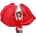 Nimiman Women 100% Real Silk Belly Dance Veils Dancing Hand Scarves Gradual Color Adult Size