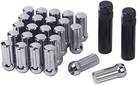HanAuto Chrome Plating Lug Nuts With 2 KEY(14mm x 1.5 Thread Size) - Pack of 24 Wheel Lug nuts, 75114C242