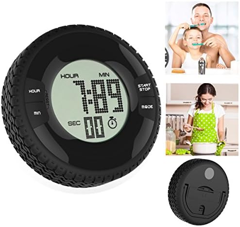 Desktop Countdown Timer Black cAoku Large Display Clock | Tie Silicon Magnetic Kitchen Timer