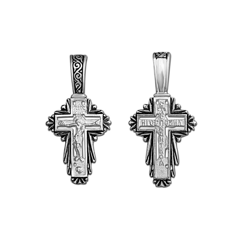 NKlaus 925 sterling silver crucifix cross orhodox pendant russian 4683 baptism