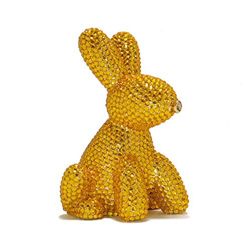 Made By Humans Glam Bunny Balloon Money Bank - Unique Animal-Shaped Ceramic Piggy Bank with Crystals for Women - Gold