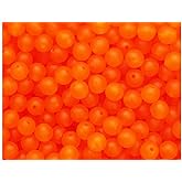 BeadTin Orange Frosted 8mm Round Plastic Craft Beads (300pcs)