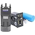 Eapmic 110V AC Gear Motor with Speed Controller, Variable Speed Gear Motor Single-Phase High Torque Adjustable Gear Reduction Motor 0-270RPM 250W 5K(Reduction Ratio 1:5)