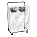 Sprogs 25-Shelf Mobile Art Drying Rack for Classrooms and Art Studios, Heavy-Duty Steel Rolling Art Rack Cart with 25 Shelves, Blue/White