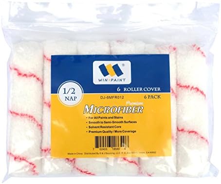 $1.45/piece, 3 x 6-Pack (18 pcs) 6" x 1/2" Win Paint Microfiber Roller Covers