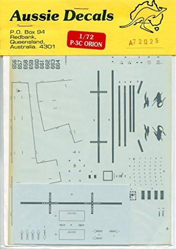 Aussie Decals 1:72 P-3 B&amp;C Orion - RAAF 10&amp;11 Sqn Hi-Vis Schemes #A72025