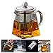 Glass Teapot with Infuser, 950ml/32oz Clear High Borosilicate Glass Tea Pot with Removable Tea Strainers for Loose Leaf Tea, Heat Resistant Loose Leaf Teapot, Safe on Microwavable and Stovetop