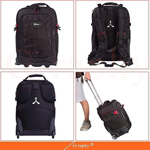 G-raphy Convertible Rolling Camera Backpack Large with Wheels for DSLR Cameras
