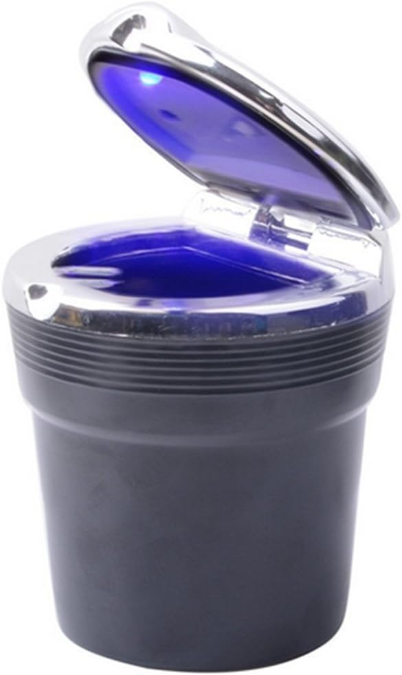 Zentto Car Ashtray Portable Stainless Steel Auto Car Cigarette Ashtray Ash with LED Light Easy