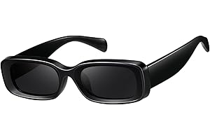 kimorn Retro Rectangle Sunglasses for Women Men Thick Frame Sun Glasses UV Protection Shades K1703