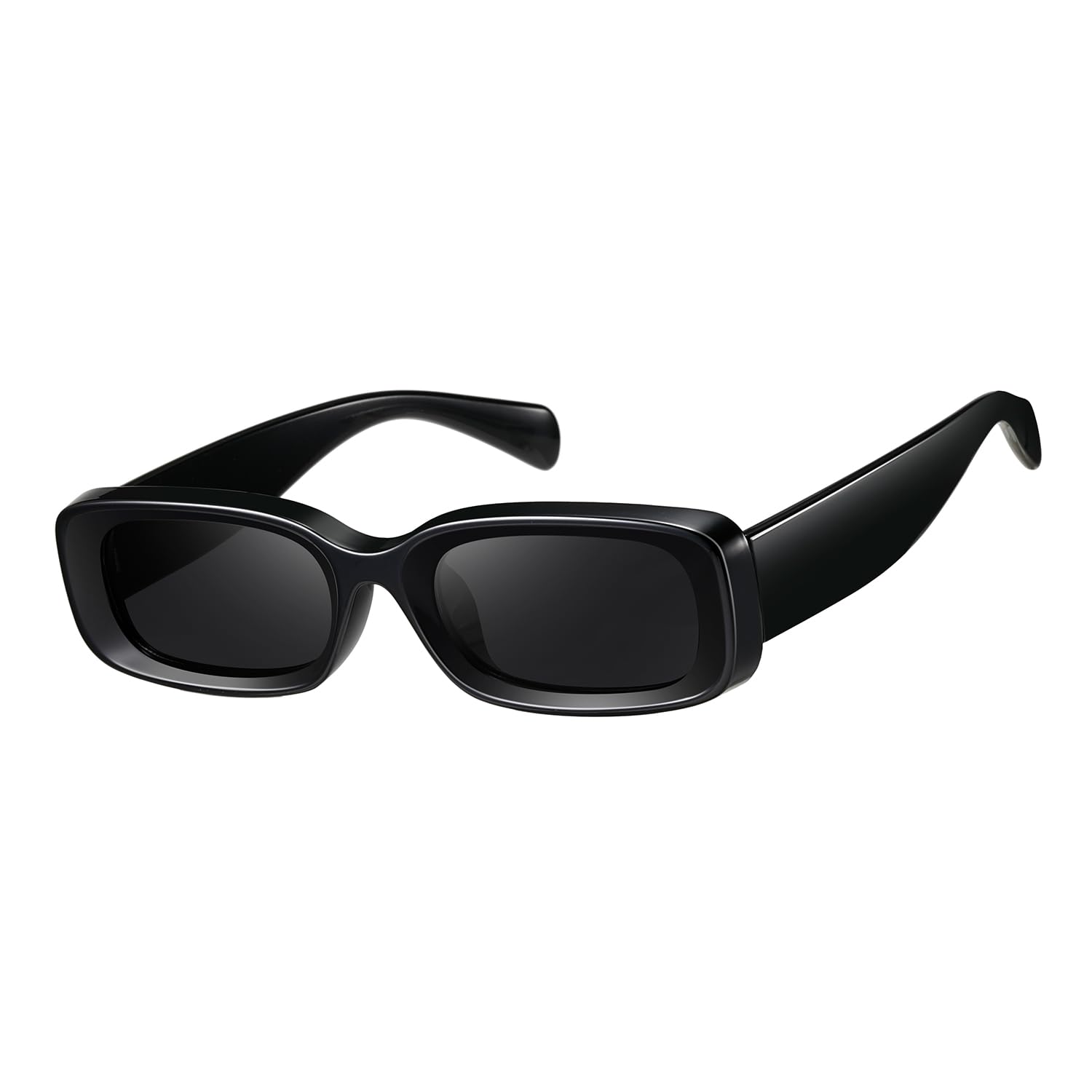Photo 1 of kimorn Retro Rectangle Sunglasses for Women Men Thick Frame Sun Glasses UV Protection Shades K1703 (Black)