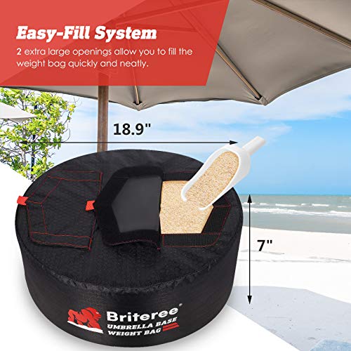 BRITEREE Umbrella Base Weight Bag for Umbrella Stand with Double Side